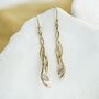 Labradorite Gold Earrings, thumbnail 3 of 5