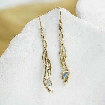 Labradorite Gold Earrings, 3 of 5