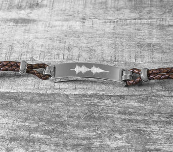 Personalised Soundwave Leather Bracelet, 2 of 4