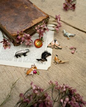 Enamel Pheasant Brooch, 2 of 4