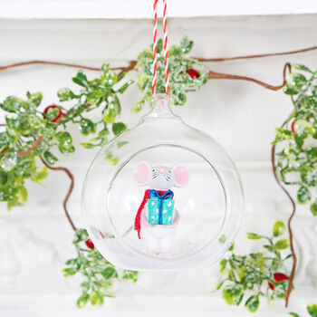 Mouse In Bauble Christmas Tree Decoration, 3 of 4