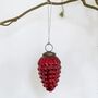 Red Glass Pinecone Tree Decoration, thumbnail 4 of 4