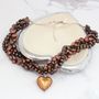 Murano Heart And Pearl Necklace In Gold Or Silver, thumbnail 8 of 11