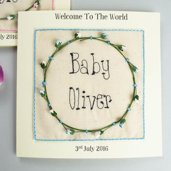 Personalised New Baby Embroidered Card, 2 of 3