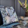 Air, Earth And Water Velvet Elements Cushion With Japanese Crane Birds, thumbnail 3 of 4