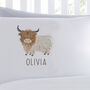 Highland Cow Personalised Pillowcase, thumbnail 2 of 2