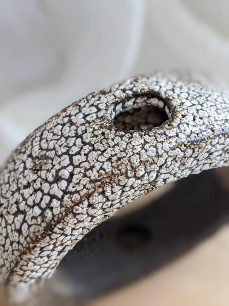 Black Clay Handmade Doughnut Vase By Rebecca Ridley Ceramics