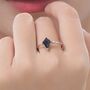 One Carat Rhombus Cut Blue Sandstone Ring In Sterling Silver, thumbnail 8 of 12