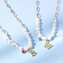 Birthstone And Personalised Initial Pearl Necklace, thumbnail 5 of 10