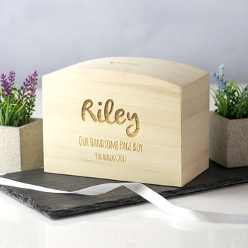 Personalised Page Boy Money Box Gift, 2 of 3