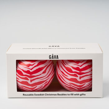 Duo Of Baubles In Swedish Design Filled With Swedish Chocolate, 4 of 12