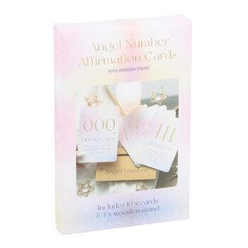 Angel Number Affirmation Cards With Wooden Stand, 6 of 6