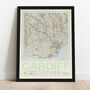 Personalised Cardiff Map Print Wales Art Gift, thumbnail 4 of 9