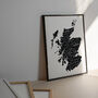 Scotland Map Print With Scottish Words, thumbnail 3 of 3