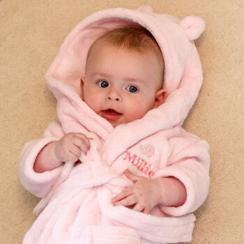 Personalised Baby Dressing Gown Gift For Little Girl, 5 of 11