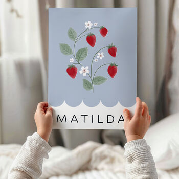 Personalised Strawberry Name Print, 2 of 2