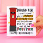 Daughter Funny Postbox Birthday Card Birthday Card, thumbnail 1 of 2
