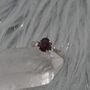 Red Garnet, Cz Sterling Silver Ring: January Birthstone, Handmade Stacking Ring, UK Size L, thumbnail 4 of 9