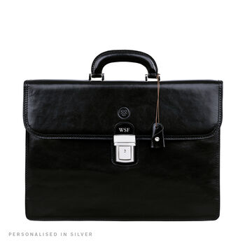 Personalised Men's Classic Leather Briefcase 'Paolo2', 4 of 12