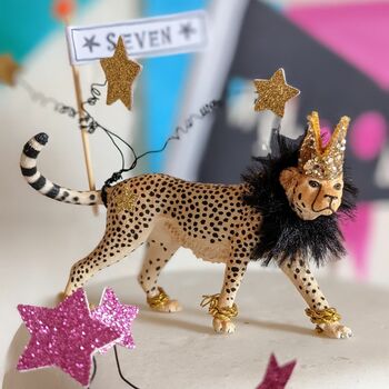 Personalised Cheetah Party Animal Cake Toppers, 3 of 10