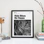 'Ride Bikes Be Happy' Road Cycling Art Print, thumbnail 3 of 3