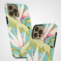 Teal Tropical Flowers Tough Case For iPhone, thumbnail 3 of 4