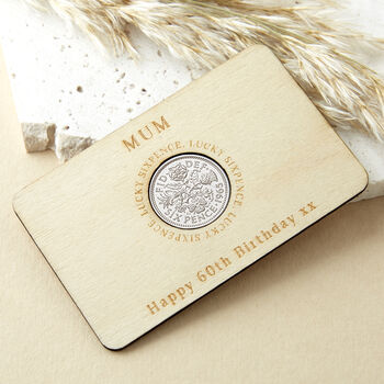 60th Birthday 1965 Sixpence Personalised Wallet Card, 2 of 6