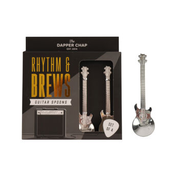 Dapper Chap Set Of Four Guitar Spoons | Gift Boxed | Homeware | Kitchen Accessory, 2 of 5