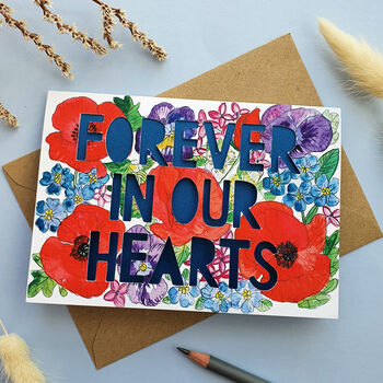 'Forever In Our Hearts' Sympathy Paper Cut Card, 2 of 4