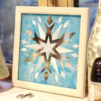 Reverse Glass Gilded Christmas Star Wall Art Decoration, 4 of 6
