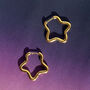 Star Shaped Gold Non Tarnish Hoop Earrings, thumbnail 1 of 4