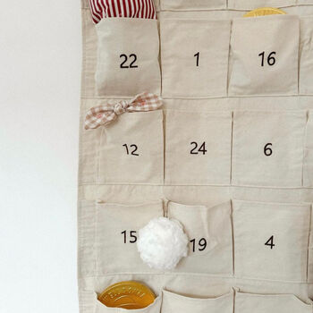 Personalised Canvas Advent Calendar Velvet Bow, 4 of 11