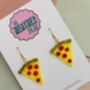 Pizza Slice Glitter Earrings / Pizza Lover Gift / Foodie Statement Jewellery / Fun Accessories, thumbnail 5 of 5