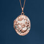 Personalised Rose Gold Plated Queen Of Flowers Locket, thumbnail 1 of 12