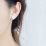 Sterling Silver White Flower Stud Earrings, thumbnail 3 of 5