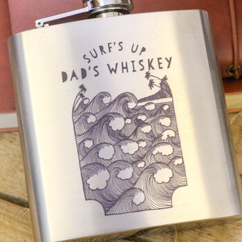 Personalised Surfing Wave Camping Hip Flask Gift, 3 of 3