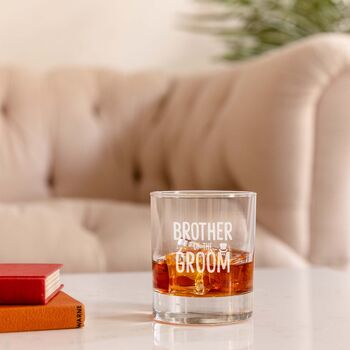 Engraved Brother Of The Groom Wedding Party Whiskey Tumbler, 3 of 6