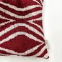 Oblong Velvet Ikat Cushion Red Decoration, thumbnail 3 of 8