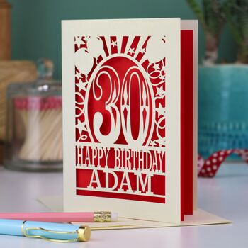 Personalised Any Age Papercut Birthday Card, 3 of 7