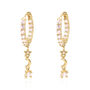 Ceyla Moon And Star Hoop Earrings | 18 K Gold Plated, thumbnail 2 of 5