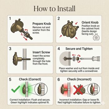 Vintage Brass Ladybug Cabinet Knob, 7 of 9