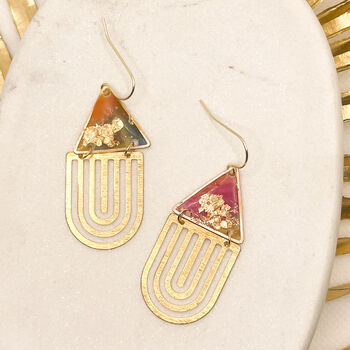 Multicolour Triangular Statement Drop Earrings Arch, 2 of 8