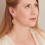 White Seed Pearl Beaded Hoop Drop Earrings, thumbnail 6 of 10