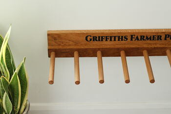 Engraved Oak Welly Boot Rack, 3 of 11