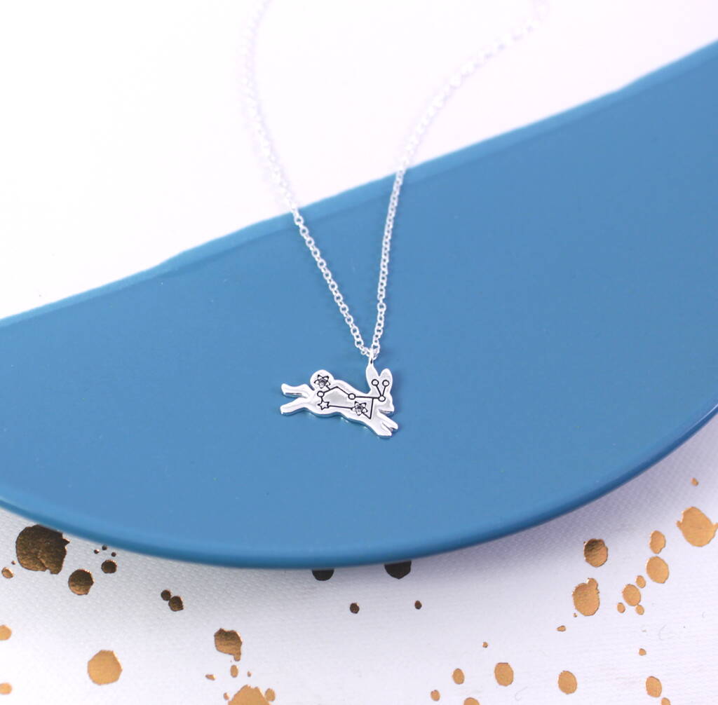Constellation Leaping Hare Necklace In Sterling Silver By Lucy Loves ...