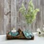 Molten Glass Mini Vase And Tealight Set On Teak Root Base, thumbnail 7 of 12