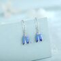 Sterling Silver Enamel Bluebell Flower Drop Dangle Earrings, thumbnail 1 of 11