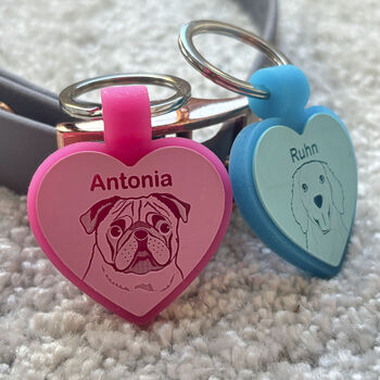Heart Pastel Silicone Silent Dog ID Tag Personalised, 10 of 12
