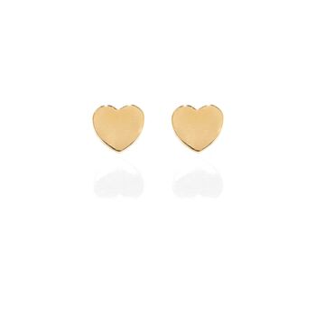 Gold Heart Stud Earrings, 3 of 4