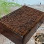 Wooden Floral Flower Carved Jewellery Box, thumbnail 1 of 9